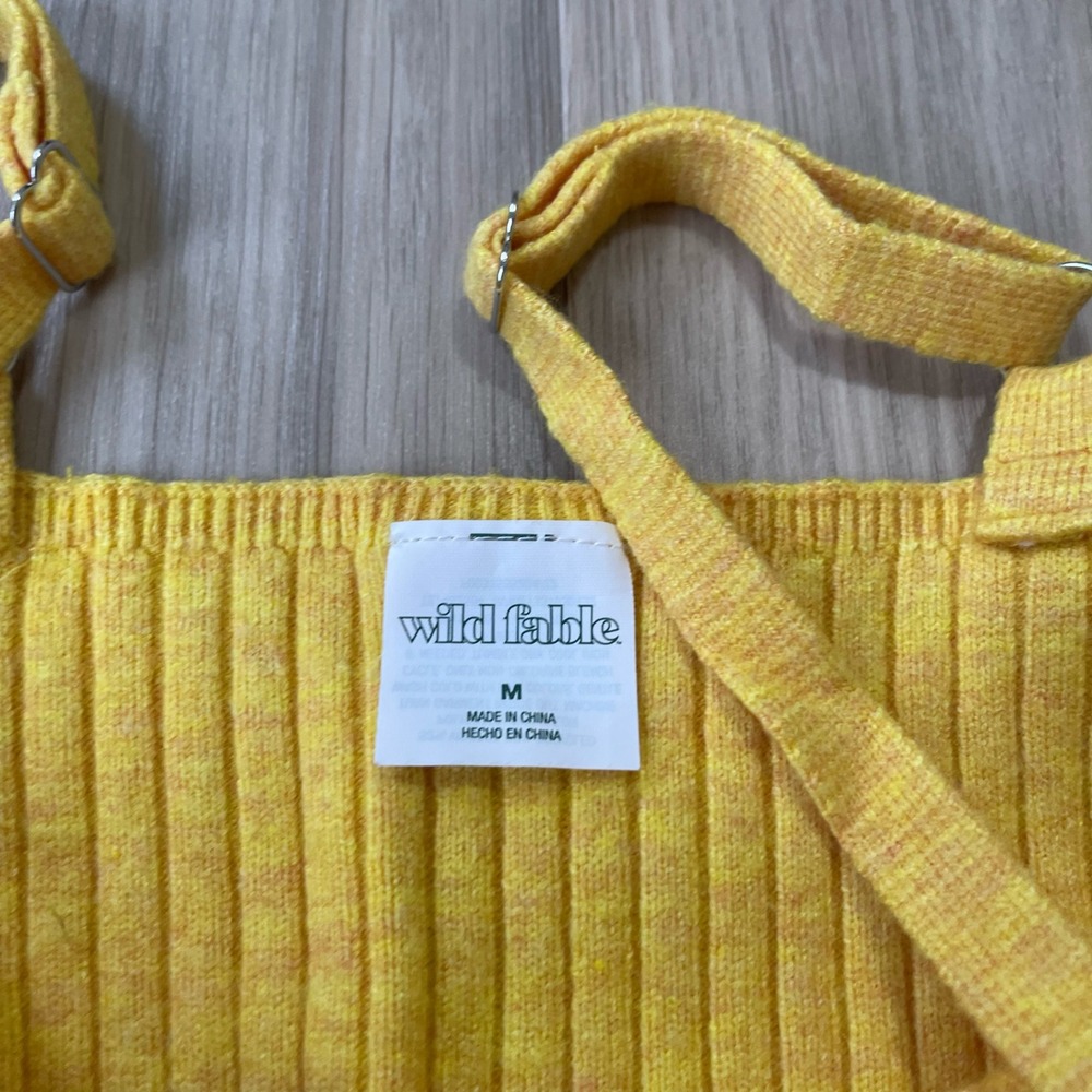 Wild Fable Yellow Ribbed Knit Crop Top - Picture 3 of 3